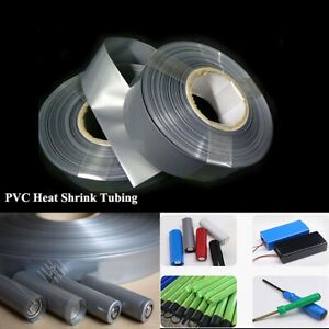 Gray PVC Heat Shrink Tubing RC Battery/Cable/Wire Wraps Sleeve Width 17mm-66mm