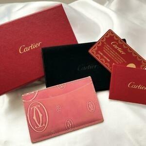 Cartier Credit Card ID card holder leather Bordeaux with Box