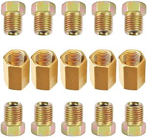 Muhize 15 Pieces 7/16-24 Threads Brake Line Fittings Assortment for 1/4” Brake 5