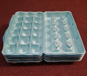 Egg Cartons Lot of 6 18 Count Empty Blue Styrofoam Foam Egg Cartons EUC