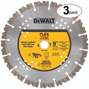 DeWalt DWAFV8900 9&#034; Flexvolt Diamond Cutting Wheel - (3Pack)