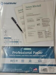 Printwork Ivory Professional Resume Paper 50ct, 28lb, Weight 105