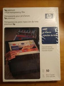 HP Premium Inkjet Transparency Film 50 Sheets 8.5 x 11&#034; C3834A BRAND NEW SEALED