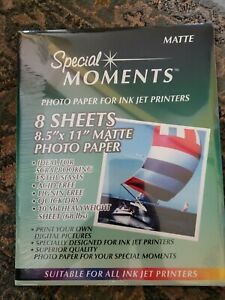 Special Moments Photo Paper 8 Sheets matte Photo Quality Paper 8.5x11