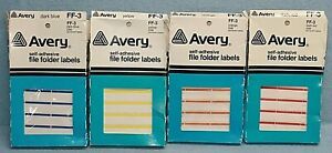 Four mostly full packages of Avery #FF-3 File Folder Labels