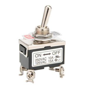 AC 125V/15A 250V/10A ON-OFF 2 Position 2 Terminals Latching DPST Toggle Switch