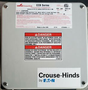 Cooper Crouse-Hinds Combiner Box for Solar CCBF04SL 600V DC, 72A Max
