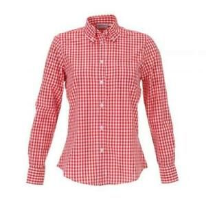 Chef Works - W500WRC-S - Women&#039;s Red Gingham Dress Shirt (S)