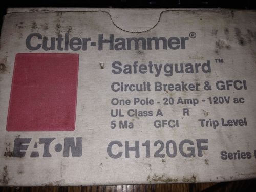 New! cutler hammer*1 pole 20 amp 120v*chb120gf circuit breaker *gfci*trip level for sale
