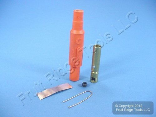 Leviton orange ect 15 series detachable female cam plug 600v set screw 15d22-o for sale
