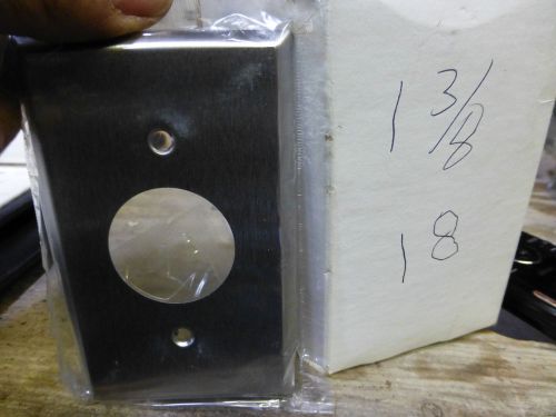 Stainless steel single gang outlet cover 1 3/8&#034; inch round opening   lot of 17 for sale