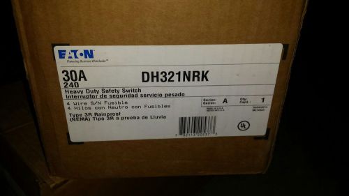 NIB Eaton/Cutler Hammer  DH321NRK 30A, 240V, 3P4W, SN, Fusible, NEMA 3R, HD  NIB
