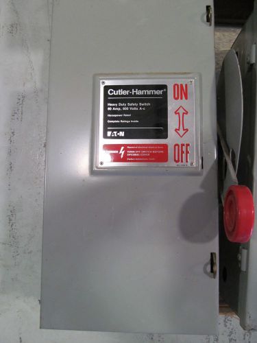 Cutler Hammer Eaton 60 Amp Disconnect DH362FGK 600 V 3 Pole Fusible