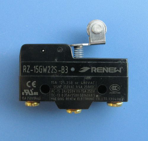 Renew z-15gw22s-b3 15a 250vac short hinge roller lever enclosed micro switch for sale