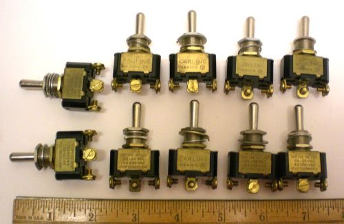 10 New Toggle Switches, SP3POS, Screw Terminal, CARLING, Made in Mexico
