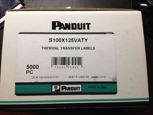 Panduit S100X125VATY Thermal transfer label, 12-10 AWG wire CAT 3 UTP Qty 5000