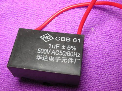2pcs,FAN Metallized Capacitor 500V 50/60Hz 1uF CBB61