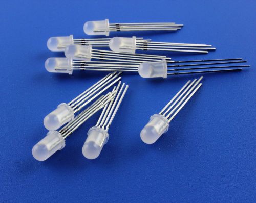 100x lot tri-color 5mm 4pin rgb diffused common anode light emitting diode leds for sale