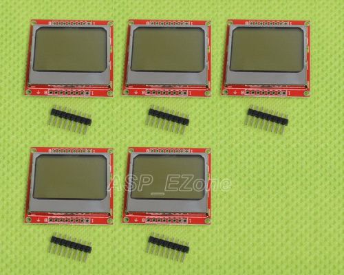 5pcs 84x48 84*48 nokia 5110 lcd module with white backlight adapter pcb for sale