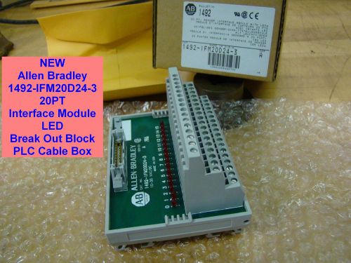 NEW Allen Bradley 1492-IFM20D24-3 20PT Interface Module LED Break Out Block