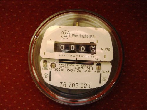 WESTINGHOUSE D5S WATTHOUR ELECTRIC METER  240V ELECTRIC POWER METER