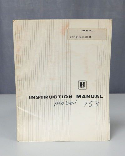 Honeywell Type 153 Universal Electronik Multipoint Recorders Instruction Manual