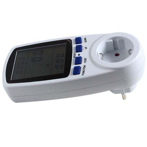 Eu euro plug electric meter monitor energy saving watt voltage amps power usage for sale
