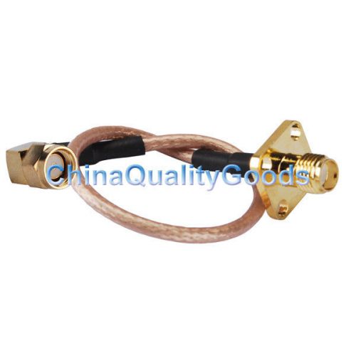 Sma female flange to rp-sma male right angle pigtail cable rg316 15cm for wifi for sale