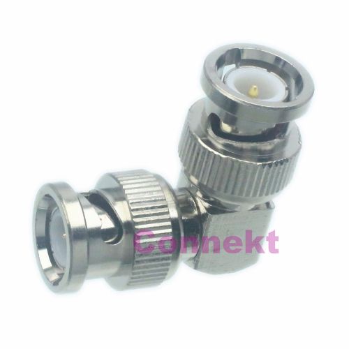 BNC to BNC male plug pin in series right angle RF adapter connector 90° elbow