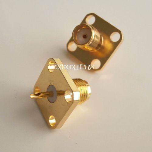 SMA female with 4 holes flange deck solder RF connector