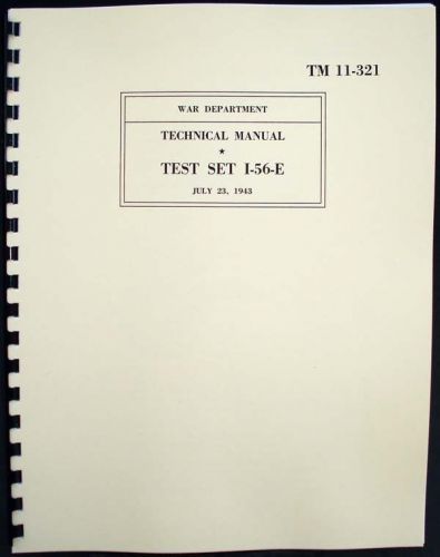 Test Set I-56-E Weston 774 type 4 Tube Tester Manual with Tube Data