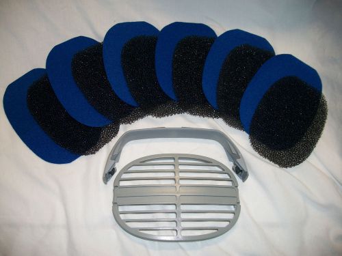 Six nilfisk exhaust diffuser filter pack pads+grille+handle for canister vacuum for sale