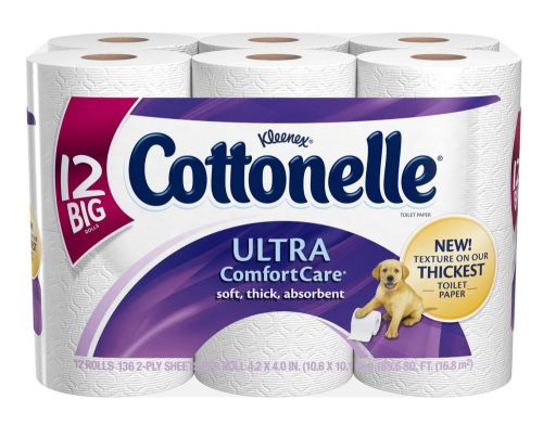 Cottonelle Ultra Comfort Care Toilet Paper 12 Rolls,  New, Fast Free Shipping
