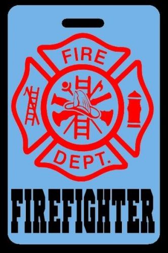 Sky-Blue FIREFIGHTER Luggage/Gear Bag Tag - FREE Personalization - New