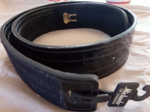 Black Leather Velcro Duty Belt 32 inch