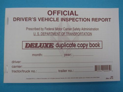 Jj keller 685 (15b) detailed driver&#039;s vehicle inspection report for sale