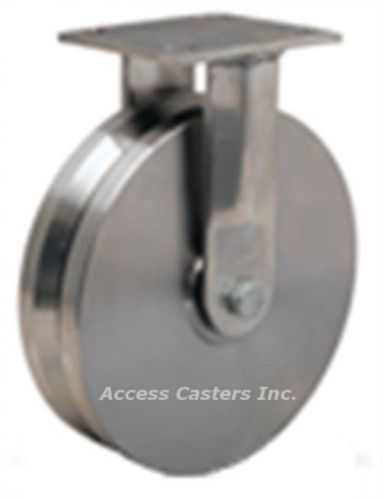 R-STA-8SVB  8&#034; Hamilton Stainless Steel V-Groove Rigid Caster, 800 lbs Capacity