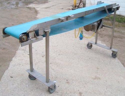 12 Inch x 84 Inch Horizontal Sanitary Blue Belt Conveyor