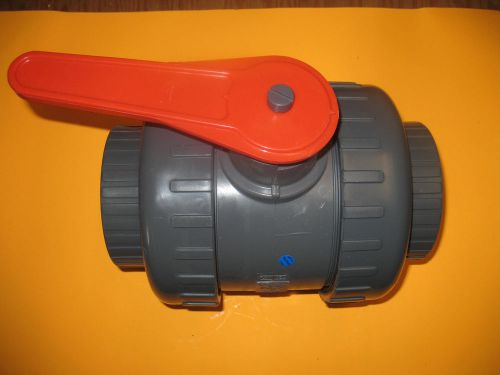 Ball valve 4&#034; pvc nibco chemtrol ma599ah true union tru-bloc for sale