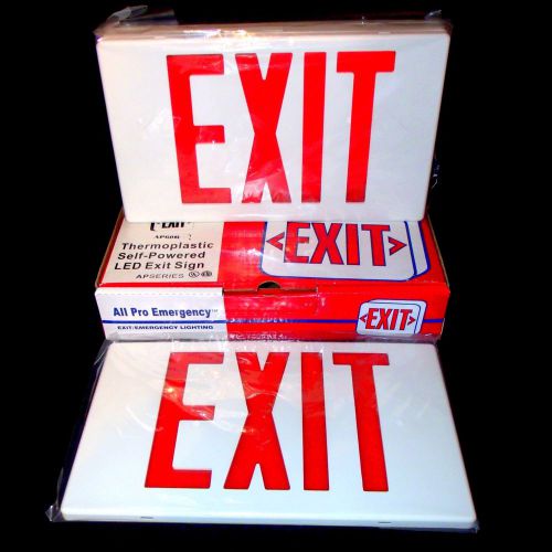 Emergency exit sign cooper allpro exit sign led thermoplastic red letters ac new for sale
