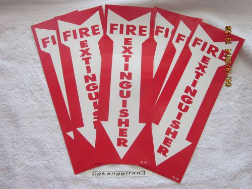 (LOT OF 6) SELF-ADHESIVE VINYL &#034;FIRE EXTINGUISHER ARROW&#034; SIGN&#039;S...4&#034; X 12&#034; NEW