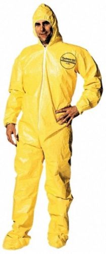 NEW DUPONT Tychem Tyvek QC127S Yellow Coverall Chemical Hazmat Suit QC127 Large