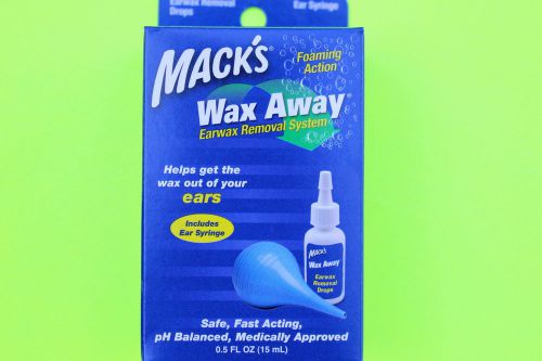 MACKS WAX AWAY EAR CLEANING SYSTEM / REMOVES EARWAX EAR WAX / SWIMMERS EAR WASH