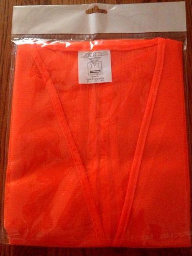 Orange Safety Vest W/No Reflection Strip 24&#034;/61cm X 24.8&#034;/63cm XL 100% Polyester