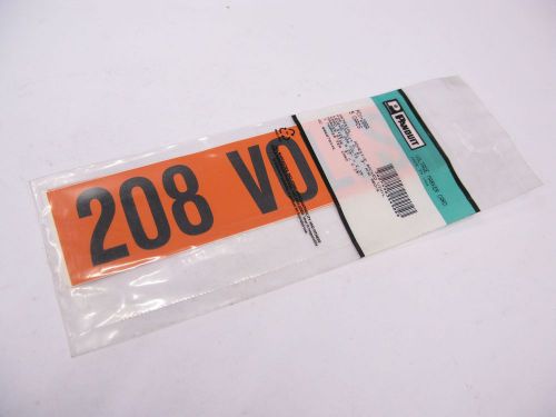 Panduit PCV-208A Voltage Marker Card 208Volts 5Cards in Bag, 9.25inch x 2.25inch