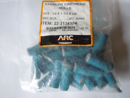 ARC  Abrasives -STRAIGHT CARTRIDGE ROLLS 60 GRIT  1/2 x 1-1/2 x 1/8  (1bag)