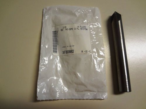 1/2&#034; 82 degree hs 4 flute machine countersink 1/2&#034; shank  4&#034; oal - new for sale