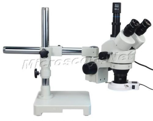 Boom Stand Microscope 3.5-90X+USB Camera 54 LED Light