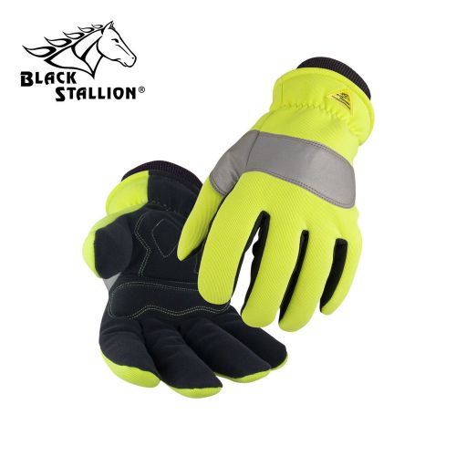 REVCO BLACK STALLION 15HV HI-VIS INSULATED WINTER SNOW MECHANICS GLOVE MEDIUM