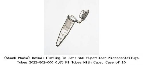 VWR SuperClear Microcentrifuge Tubes 3023-802-000 0.65 Ml Tubes With Caps, Case